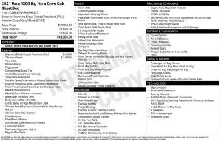 Ram 1500 2021 4x2 Big Horn 4dr Crew Cab 5.6 ft. SB Pickup