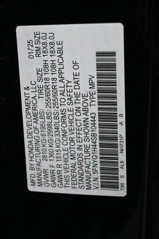Honda Pilot 2025 AWD EX-L 4dr SUV