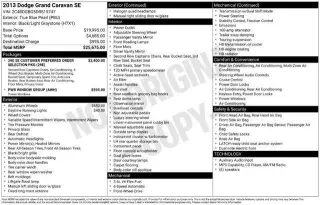 Dodge Grand Caravan 2013 SE 4p Minivan