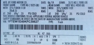 Ford F-150 2019 4x4 Platinum 4dr SuperCrew 5.5 ft. SB