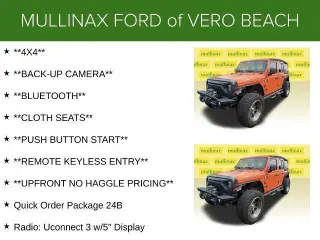 Jeep Wrangler Unlimited 2018 4x4 Sport SUV de 4 puertas (lanzamiento a mitad de año)