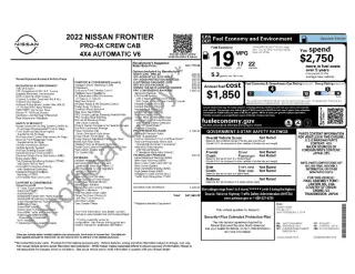 Nissan Frontier 2022 4x4 S 4dr Crew Cab 5 ft. SB