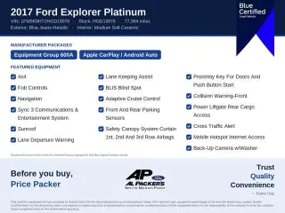 Ford Explorer 2017 AWD Platinum 4dr SUV