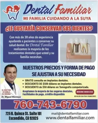 ¡Dental Familiar en Escondido!