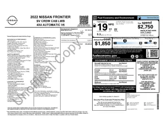 Nissan Frontier 2022 4x4 SV 4dr Crew Cab 6.1 ft. LB