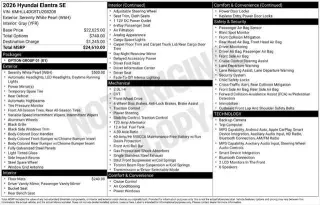 Hyundai ELANTRA 2026 SE 4dr Sed n