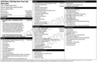 Ram 1500 2025 4x4 Big Horn 4dr Crew Cab 5.6 ft. SB Pickup