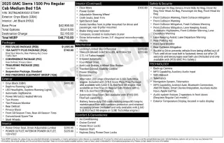 GMC Sierra 1500 2025 4x4 Pro 2dr Regular Cab 6.6 ft. SB