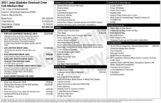 Jeep Gladiator 2021 4x4 Overland 4dr Crew Cab 5.0 ft. SB
