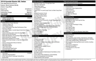 Hyundai ELANTRA 2018 SEL 4dr Sedan PZEV