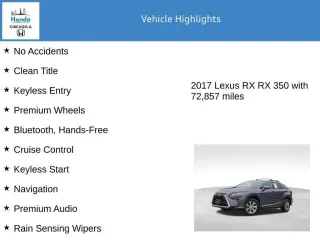 Lexus RX 350 2017 AWD 4dr SUV