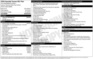 Hyundai TUCSON 2026 SEL 4dr SUV