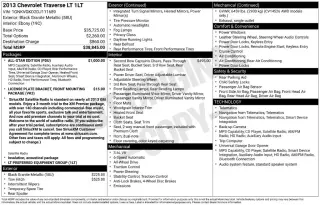 Chevrolet Traverse 2013 AWD LT 4 puertas SUV con 1LT