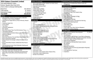 Subaru Crosstrek 2024 AWD Limited 4dr Crossover