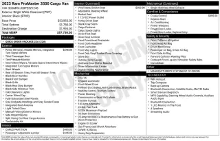Ram ProMaster 2023 3500 159 WB 3dr Techo Alto Furgón de Carga Extendido