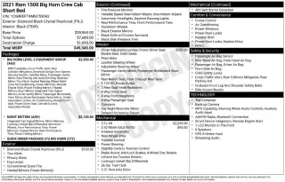 Ram 1500 2021 4x2 Big Horn 4dr Crew Cab 5.6 ft. SB Pickup