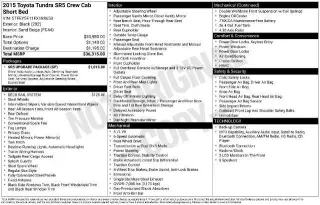 Toyota Tundra 2015 4x2 SR5 4dr CrewMax Cab Pickup SB (5.7L V8)
