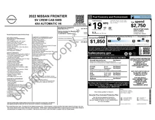 Nissan Frontier 2022 4x4 SV 4dr Crew Cab 5 ft. SB
