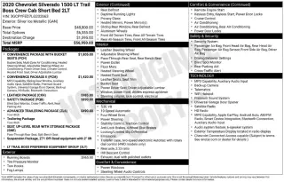 Chevrolet Silverado 1500 2020 4x4 LT Trail Boss 4dr Crew Cab 5.8 ft. SB