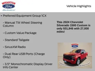 Chevrolet Silverado 1500 2024 4x2 Custom 4dr Crew Cab 5.8 ft. SB