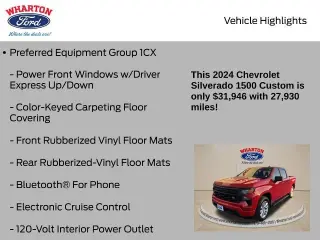 Chevrolet Silverado 1500 2024 4x2 Custom 4dr Crew Cab 5.8 ft. SB