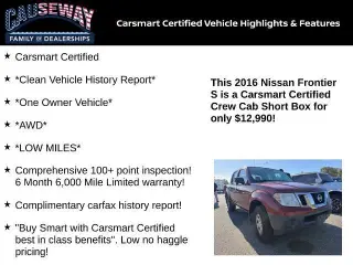 Nissan Frontier 2016 4x4 S 4dr Crew Cab 5 ft. SB Pickup 5A