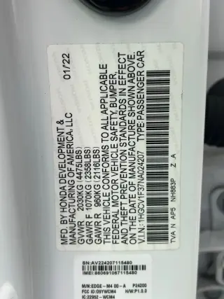 Honda Accord 2022 Sport 4dr Sedan (1.5T I4 CVT)