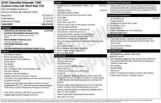 Chevrolet Silverado 1500 2020 4x2 Custom 4dr Crew Cab 5.8 ft. SB