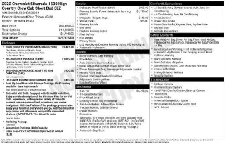 Chevrolet Silverado 1500 2022 4x4 High Country 4dr Crew Cab 5.8 ft. SB