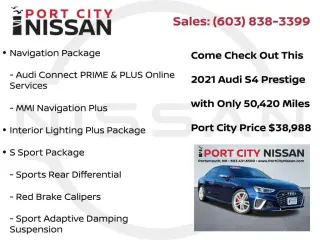 Audi S4 2021 AWD 3.0T quattro Prestige 4dr Sedán
