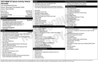 BMW X3 2023 AWD xDrive30i 4dr Vehículo Deportivo de Actividad