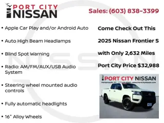 Nissan Frontier 2025 4x4 S 4dr Crew Cab 5 ft. SB