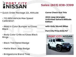 Jeep Wrangler Unlimited 2022 4x4 Sahara 4dr SUV