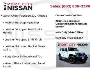 Jeep Wrangler Unlimited 2022 4x4 Sahara 4dr SUV