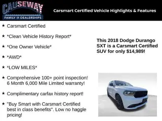 Dodge Durango 2018 AWD SXT SUV de 4 puertas