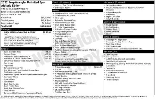 Jeep Wrangler Unlimited 2022 4x4 Sport SUV de 4 puertas