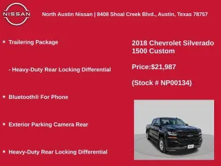Chevrolet Silverado 1500 2018 4x2 Custom 4dr Cab 5.8 ft. SB