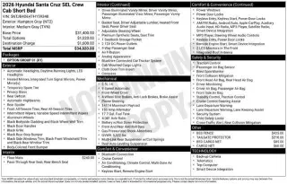 Hyundai SANTA CRUZ 2026 SEL 4 puertas Crew Cab 1,31 m SB
