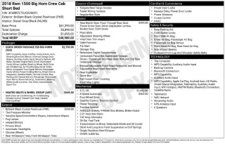Ram 1500 2018 4x4 Big Horn 4dr Crew Cab 5.5 ft. SB Pickup