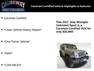 Jeep Wrangler Unlimited 2017 4x4 Sport 4dr SUV