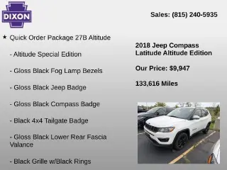 Jeep Compass 2018 4x4 Latitude 4dr SUV