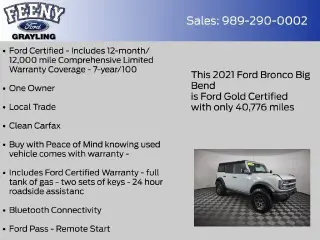 Ford Bronco 2021 4x4 Big Bend SUV de 4 puertas