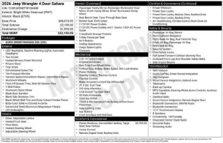 Jeep Wrangler 2026 4x4 Sahara 4dr SUV