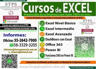 Cursos de EXCEL a domicilio