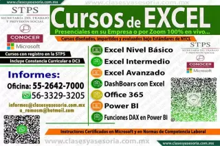 CURSOS de EXCEL a domicilio