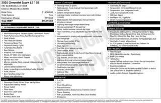 Chevrolet Spark 2020 LS CVT 4dr Hatchback