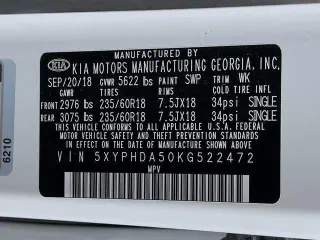 Kia Sorento 2019 AWD EX V6 4dr SUV