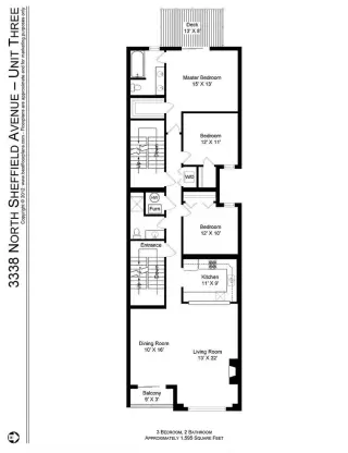 Propiedad en alquiler con 3 habitaciones y 2 baños en Chicago