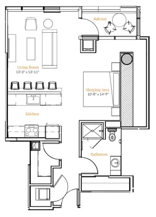 Propiedad en alquiler con 1 dormitorio y 1 baño en Austin