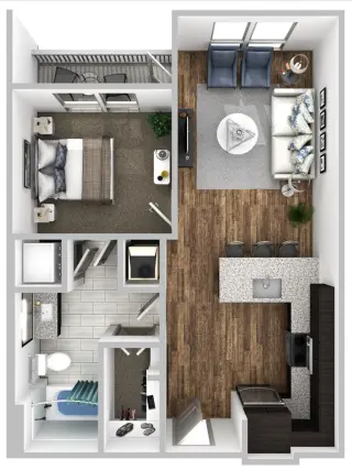 Propiedad en alquiler con 1 dormitorio y 1 baño en Austin